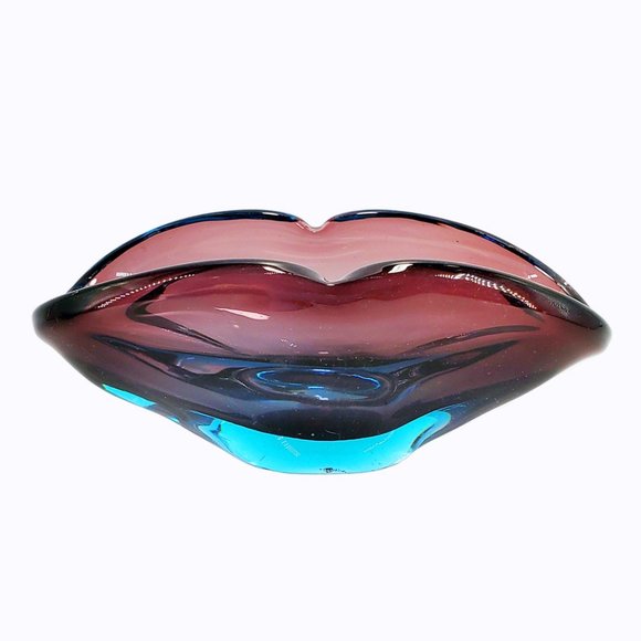 Murano Glass Bowl Ameythyst & Blue Sommerso Small Bowl Mid-Century Modern 1960s - Picture 3 of 7